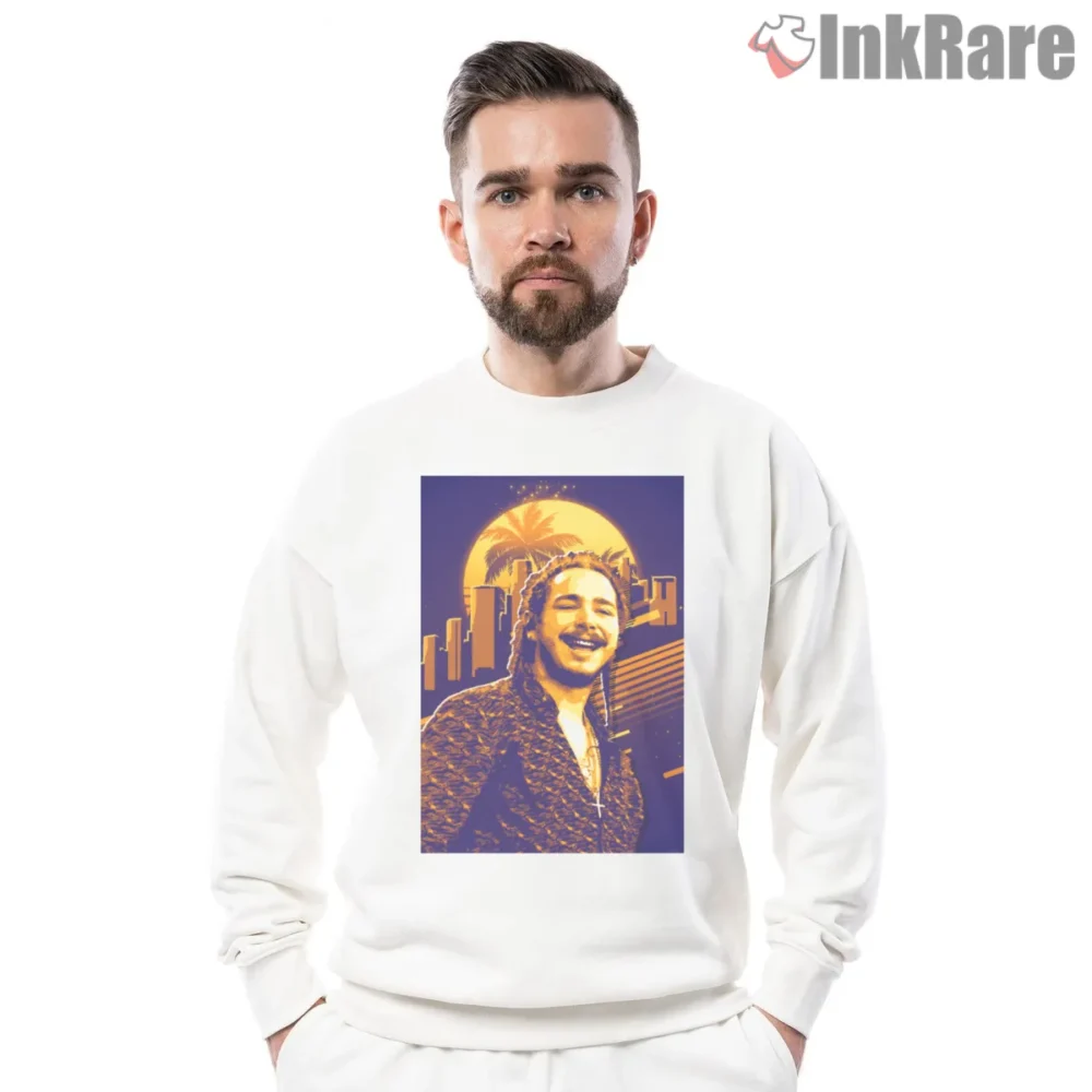 Post Malone Sunset City Portrait Shirt on graphic shirt for men graphic tee