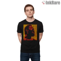 Post Malone Vintage Halftone Scream Shirt on black short sleeve shirt for men graphic tee