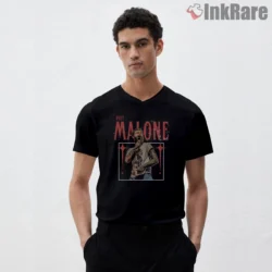 Post Malone Vintage Marquee Live Concert Poster Shirt on black v-neck shirt for men graphic tee