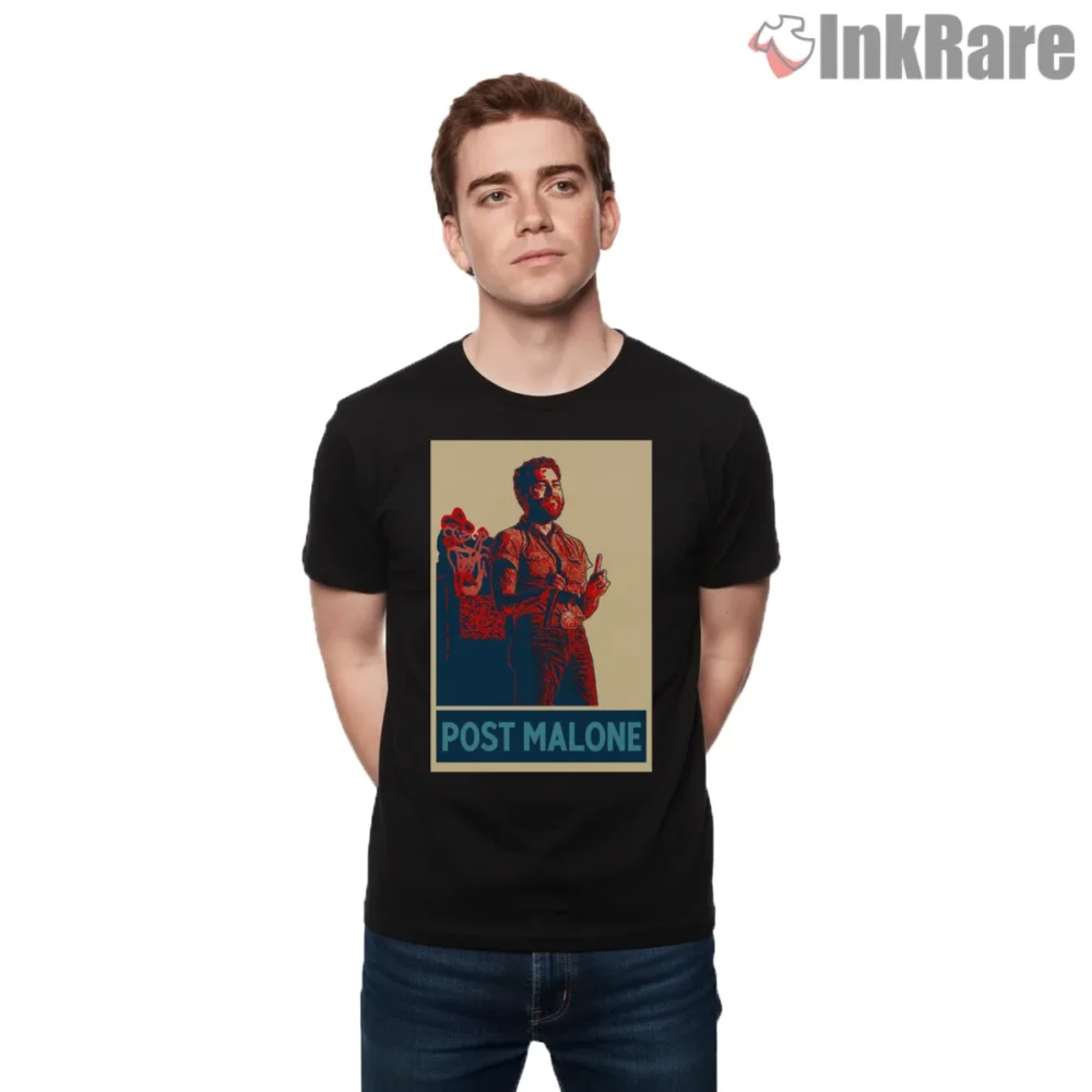 Post Malone Vintage Tour Poster Shirt on black short sleeve shirt for men graphic tee