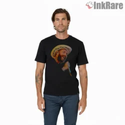 Post Malone Western 80s Tour Portrait Shirt on black short sleeve shirt for men graphic tee