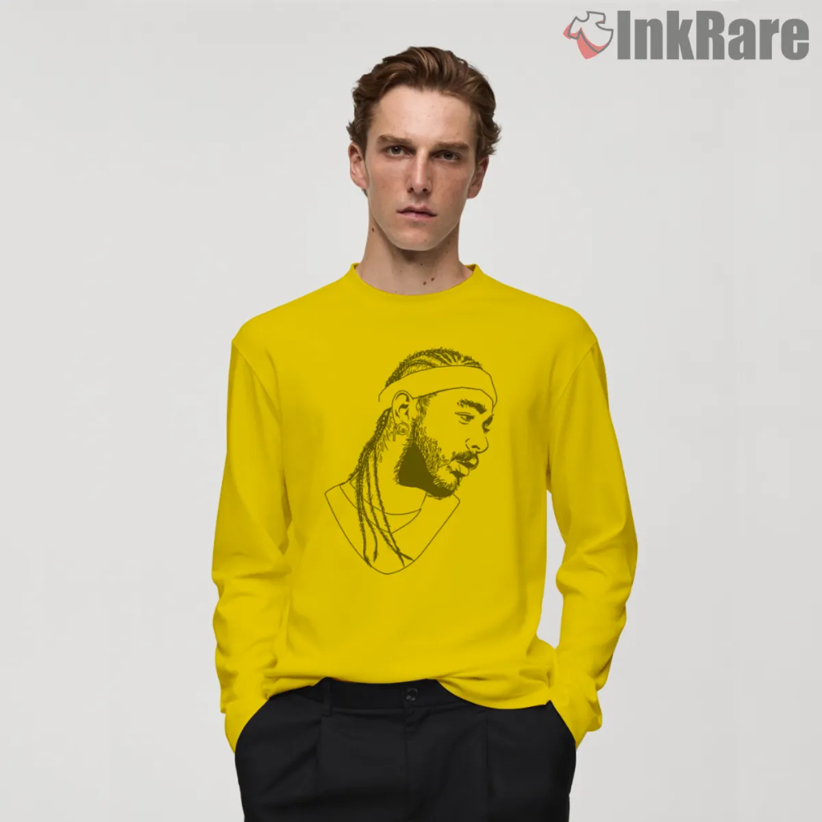 Post Malone White Iverson Stoney Long Sleeve Yellow Yellow long sleeve with relaxed everyday fit