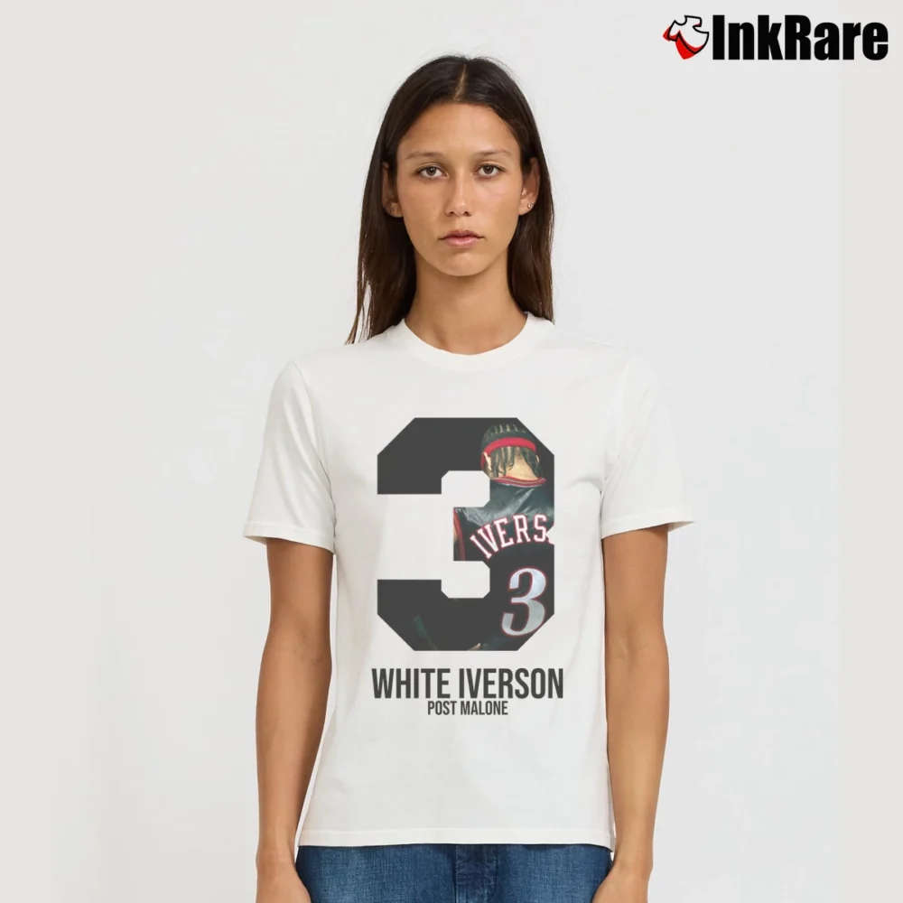 Women’s Post Malone White Iverson Signature T-Shirt in white | Soft, Flattering Fit
