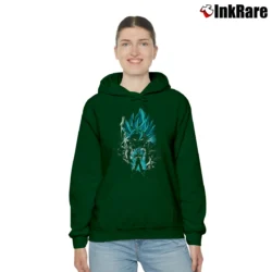 Women’s Potara Gogeta Vegito Super Saiyan Blue Dragon Ball Z Cozy Hoodie in forest green | Warm, Structured, Stylish