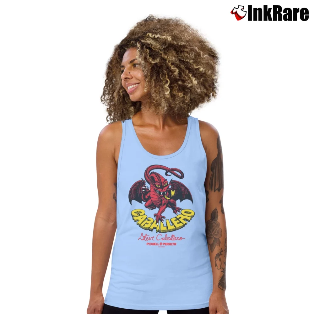 Women’s Powell Peralta Cab Classic Dragon Skate Tank Top in light blue | Lightweight, Movement-Friendly