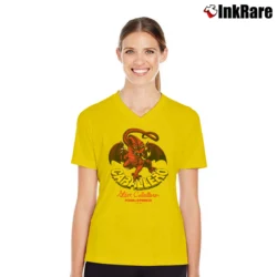 Women’s Powell Peralta Cab Classic Dragon Skate V-Neck Tee in yellow | Chic Neckline, Soft Texture