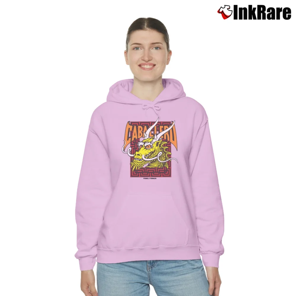 Women’s Powell Peralta Steve Caballero Gold Dragon Bats Cozy Hoodie in light pink | Warm, Structured, Stylish