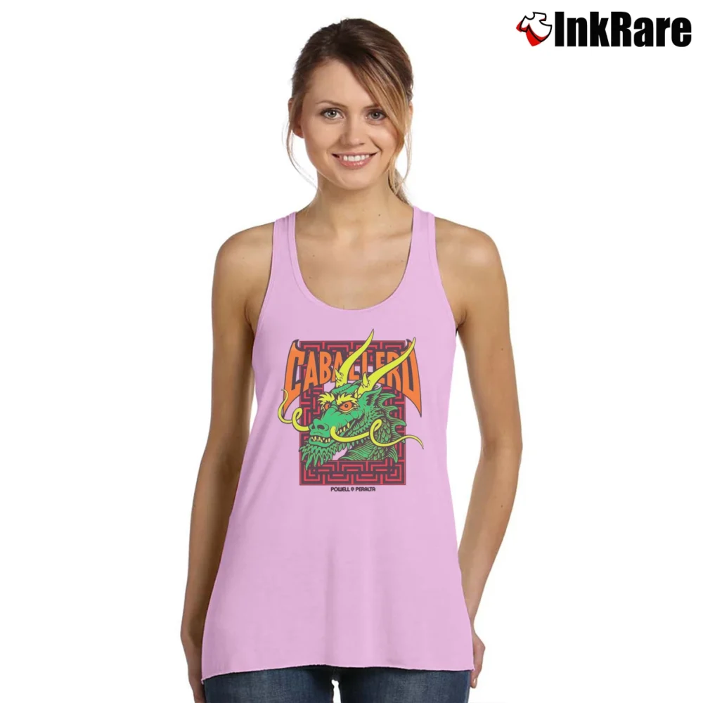 Women’s Powell Peralta Steve Caballero Green Dragon Bats Tank Top in light pink | Lightweight, Movement-Friendly