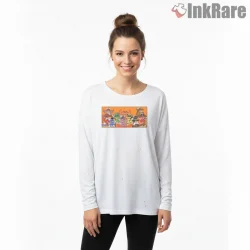 Power Rangers Cartoon Battle Team Shirt on white long sleeve shirt for women graphic tee