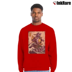 Men’s Power Rangers Dragonzord Graphic Crewneck Sweatshirt in red | Cozy Fabric, Clean Style