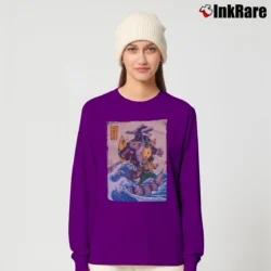 Women’s Power Rangers Dragonzord Wave Graphic Long-Sleeve Top in purple | Sleek, Versatile, All-Season