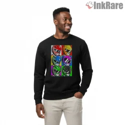 Power Rangers Pop Art Helmet Grid Shirt on graphic shirt for men graphic tee