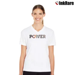 Women’s Power TV Show Season Graphic V-Neck Tee in white | Chic Neckline, Soft Texture