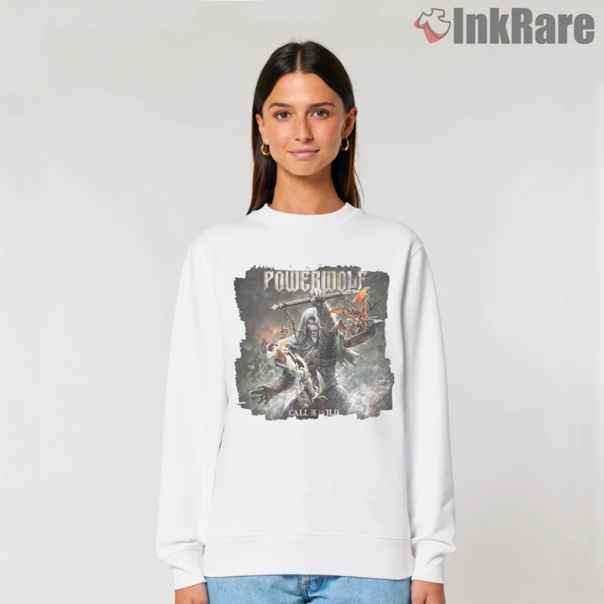 Lupus Dei Sweatshirt White White sweatshirt carrying Powerwolf album art motif