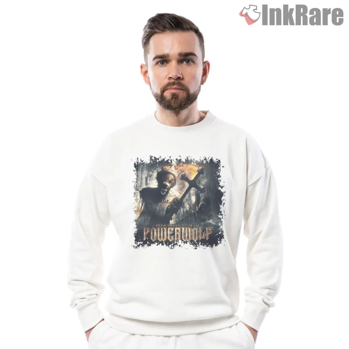 Preachers Of The Night Sweatshirt White White sweatshirt carrying Preachers Of The Night motif