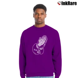 Men’s Pray For Atl Navy Faith Crewneck Sweatshirt in purple | Cozy Fabric, Clean Style