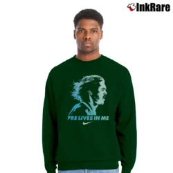 Men’s Pre Lives In Me Faith Graphic Crewneck Sweatshirt in forest green | Cozy Fabric, Clean Style