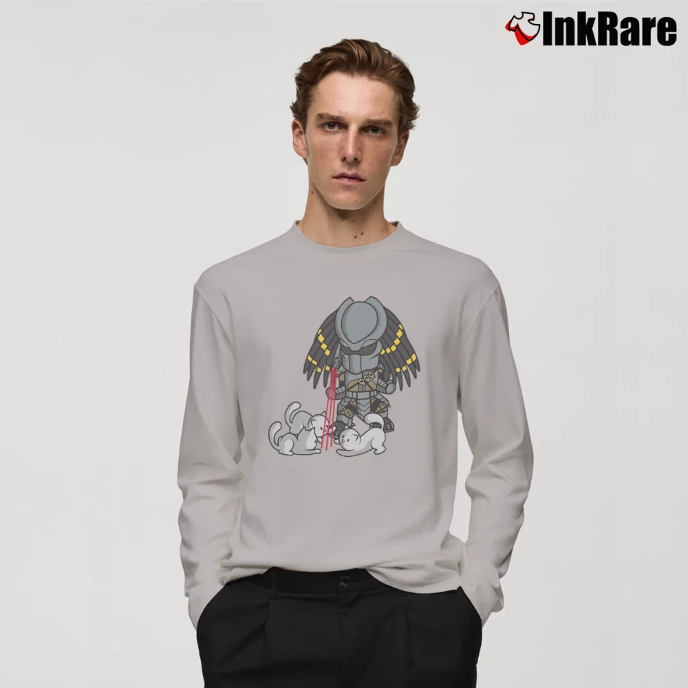Men’s Predator Cat Laser Sight Graphic Long-Sleeve Shirt in sport grey | Sleek, Lightweight, Year-Round Wear