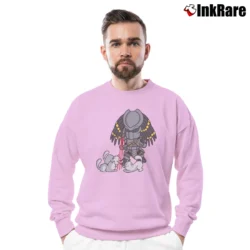 Men’s Predator Cat Laser Sight Graphic Crewneck Sweatshirt in light pink | Cozy Fabric, Clean Style