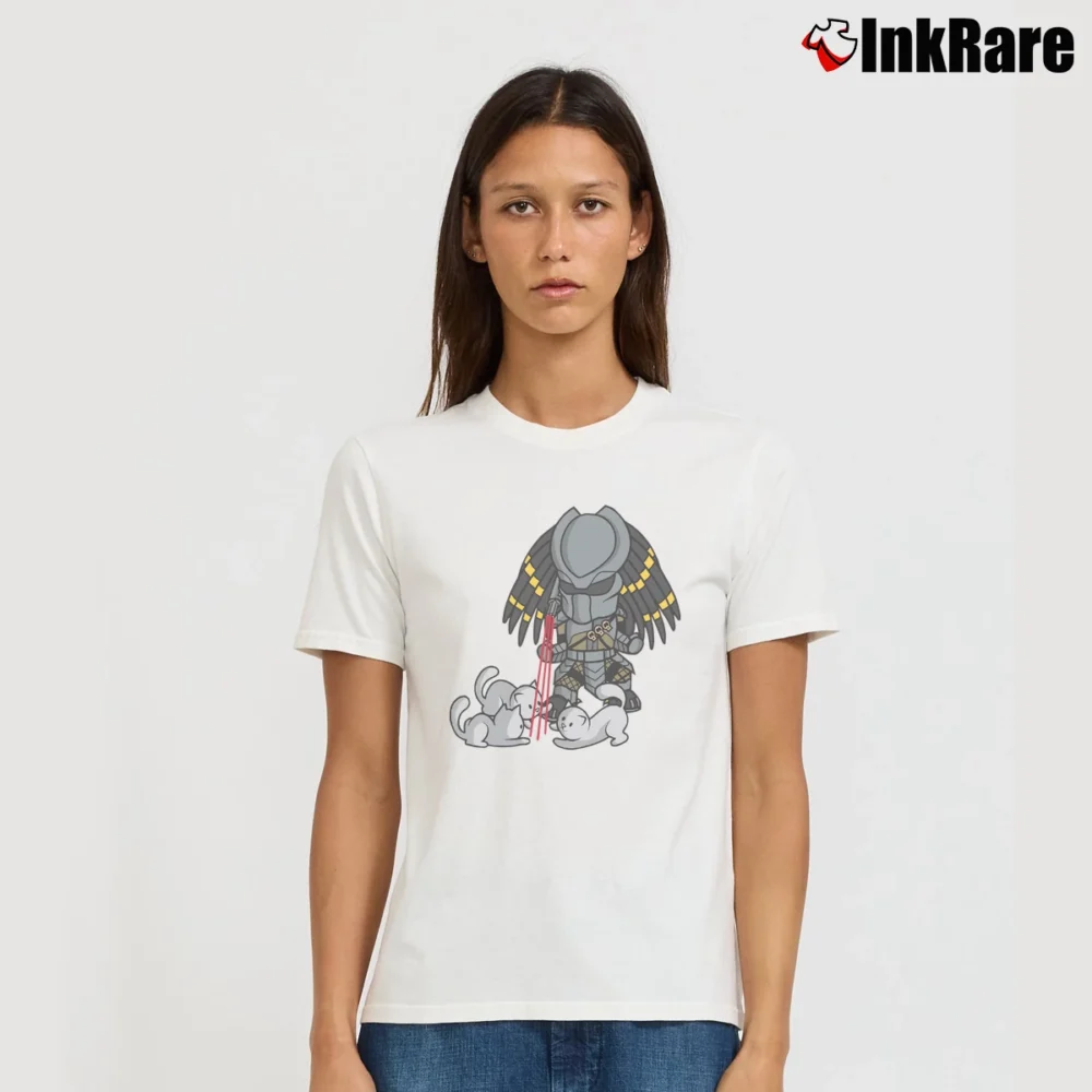 Women’s Predator Cat Laser Sight Graphic Signature T-Shirt in white | Soft, Flattering Fit