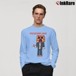 Men’s Prestonplayz Art Graphic Long-Sleeve Shirt in light blue | Sleek, Lightweight, Year-Round Wear
