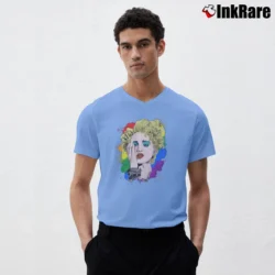 Men’s Pride Madonna Graphic V-Neck Tee in light blue | Sharp, Breathable, Everyday Staple