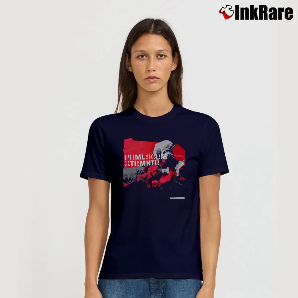Women’s Primal Scream Exterminator Band Signature T-Shirt in navy | Soft, Flattering Fit
