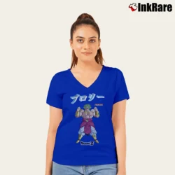 Women’s Primitive X Dragon Ball Z Broly Green Style V-Neck Tee in royal blue | Chic Neckline, Soft Texture