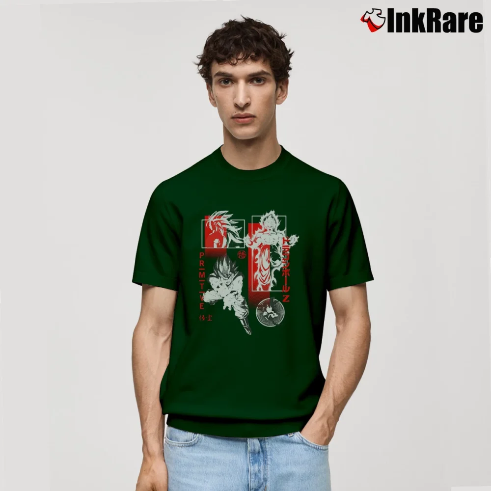 Men’s Primitive X Dragon Ball Z DBZ Collage Classic T-Shirt in forest green | Soft, Breathable Everyday Wear
