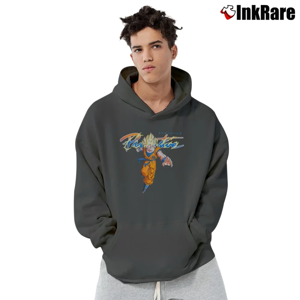 Men’s Primitive X Dragon Ball Z Goku Super Saiyan Pullover Hoodie in charcoal | Cozy, Durable, Modern Fit