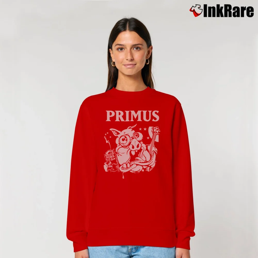 Women’s Primus Pork Soda Album Relaxed Sweatshirt in red | Soft, Laid-Back Vibe