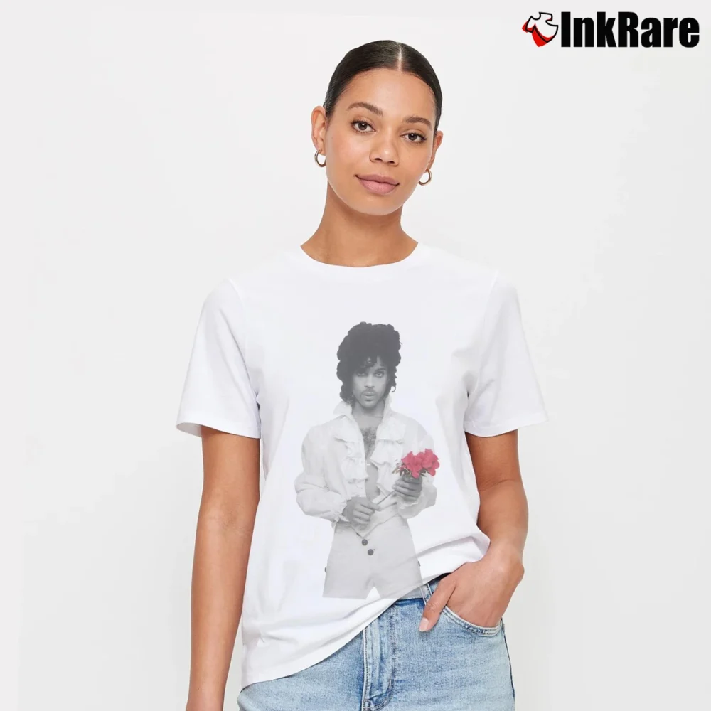 Women’s Prince Flower Graphic Signature T-Shirt in white | Soft, Flattering Fit