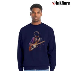 Men’s prince pop art tribute colorful music legend Crewneck Sweatshirt in navy | Cozy Fabric, Clean Style