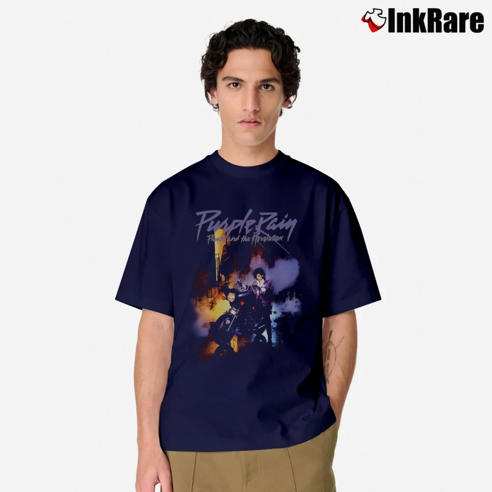 Men’s Prince Purple Rain Band Classic T-Shirt in navy | Soft, Breathable Everyday Wear