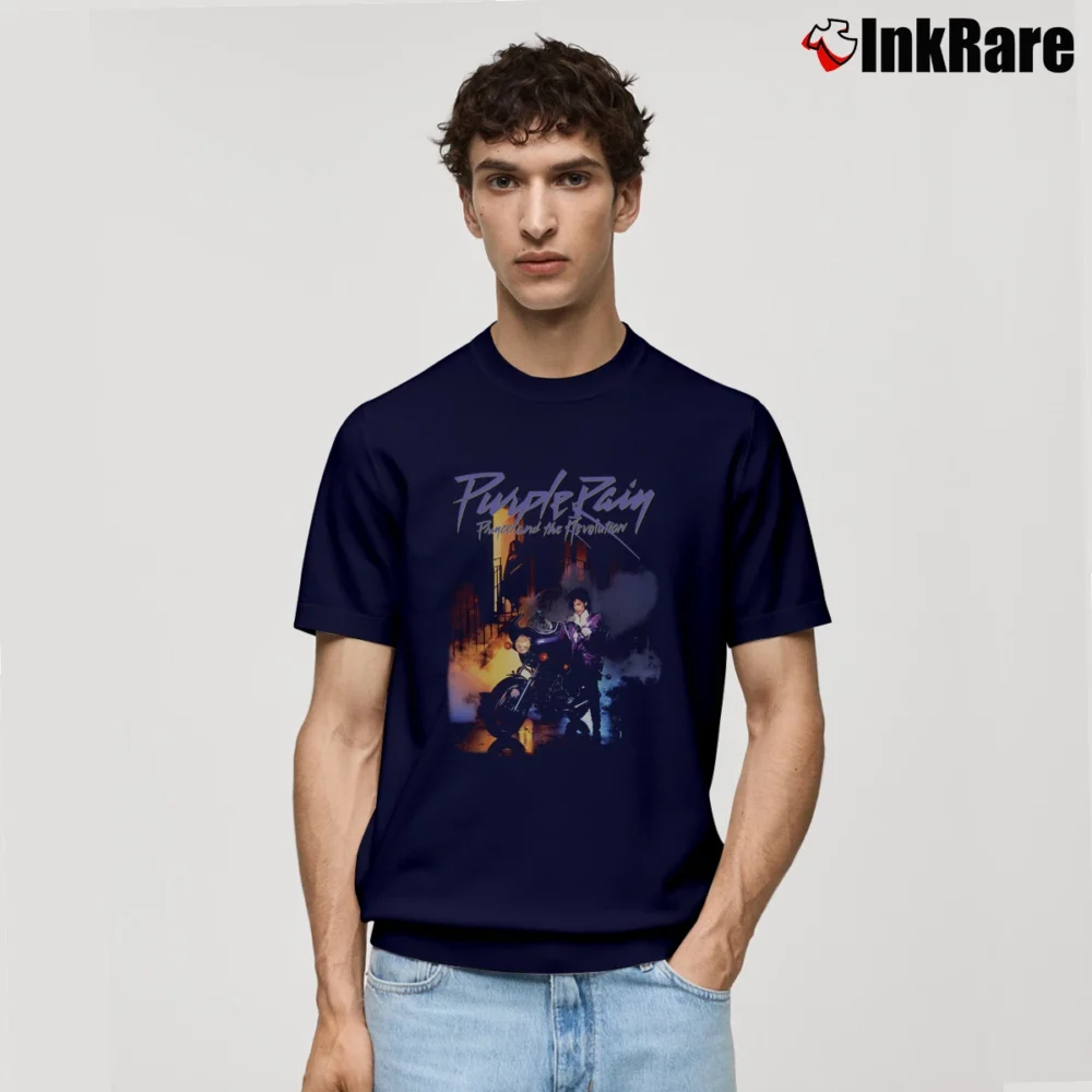 Men’s Prince Purple Rain Classic T-Shirt in navy | Soft, Breathable Everyday Wear