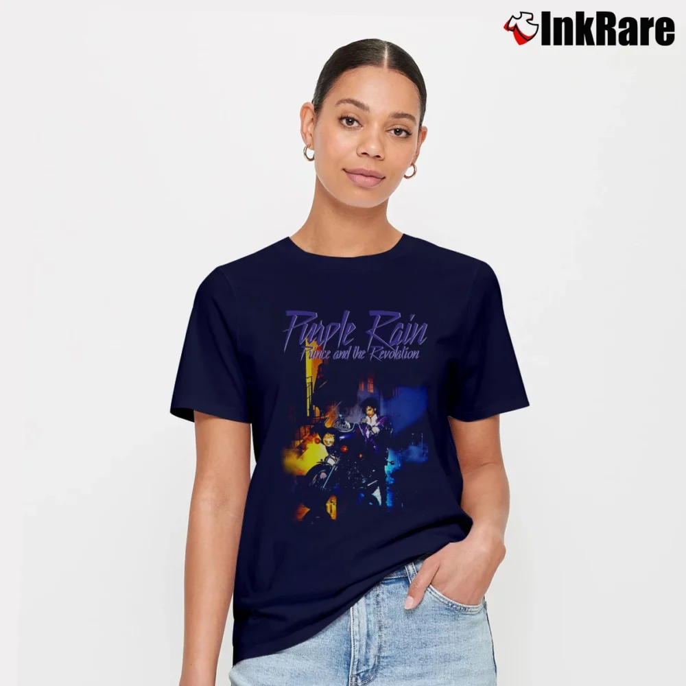 Women’s Prince Purple Rain Signature T-Shirt in navy | Soft, Flattering Fit