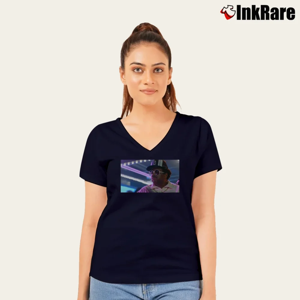 Women’s Prince Purple Rain V-Neck Tee in navy | Chic Neckline, Soft Texture