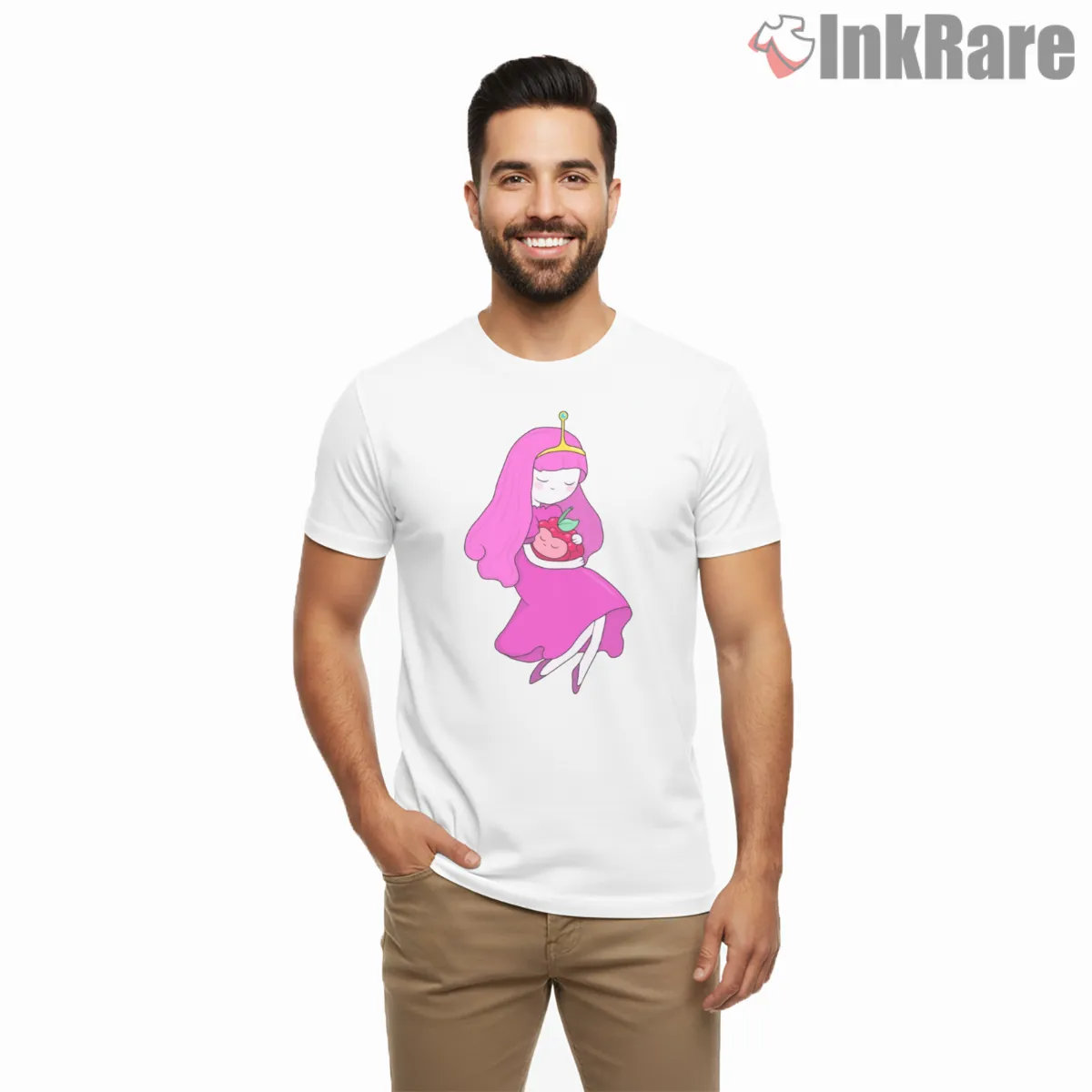 Princess Bubblegum And Wildberry Cute Duo Cartoon Short Sleeve White Princess Bubblegum And Wildberry Cute Duo Cartoon Shirt on white short sleeve shirt for men graphic tee