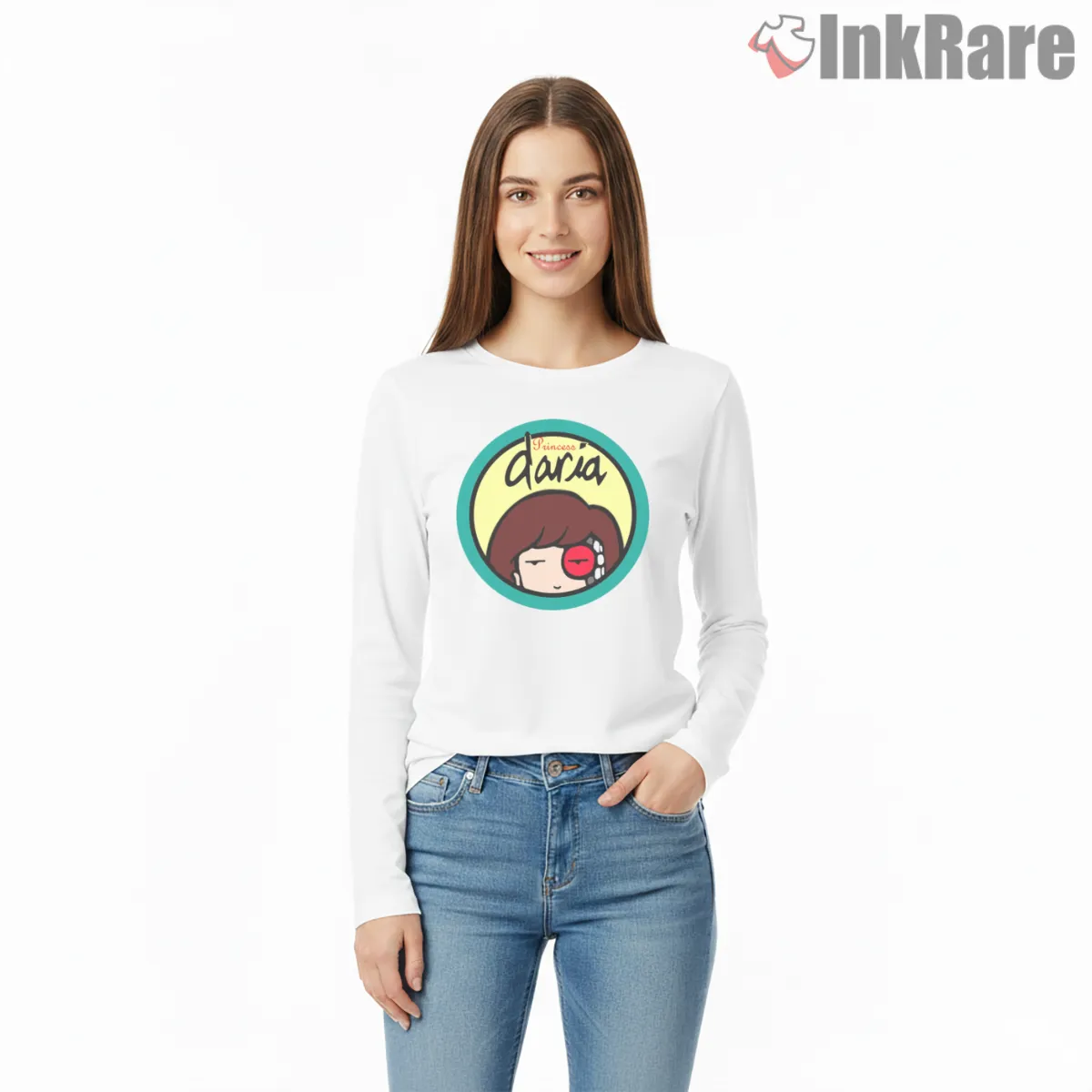 Princess Daria Vegeta Glasses Anime Mashup Shirt on white long sleeve shirt for women graphic tee