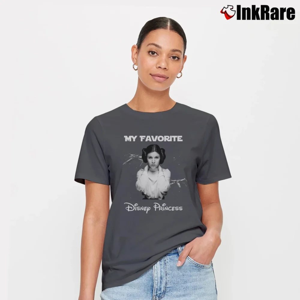 Women’s Princess Leia Is My Favorite Disney Princess Signature T-Shirt in charcoal | Soft, Flattering Fit