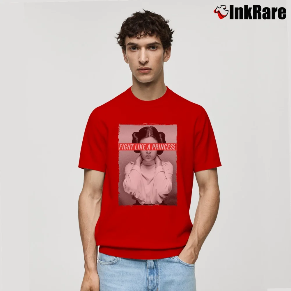 Men’s Princess Leia Rebel Fight Like A Girl Star Wars Feminist Classic T-Shirt in red | Soft, Breathable Everyday Wear