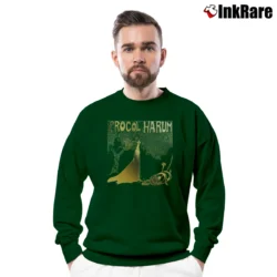 Men’s procol harum 1967 album classic rock music Crewneck Sweatshirt in forest green | Cozy Fabric, Clean Style