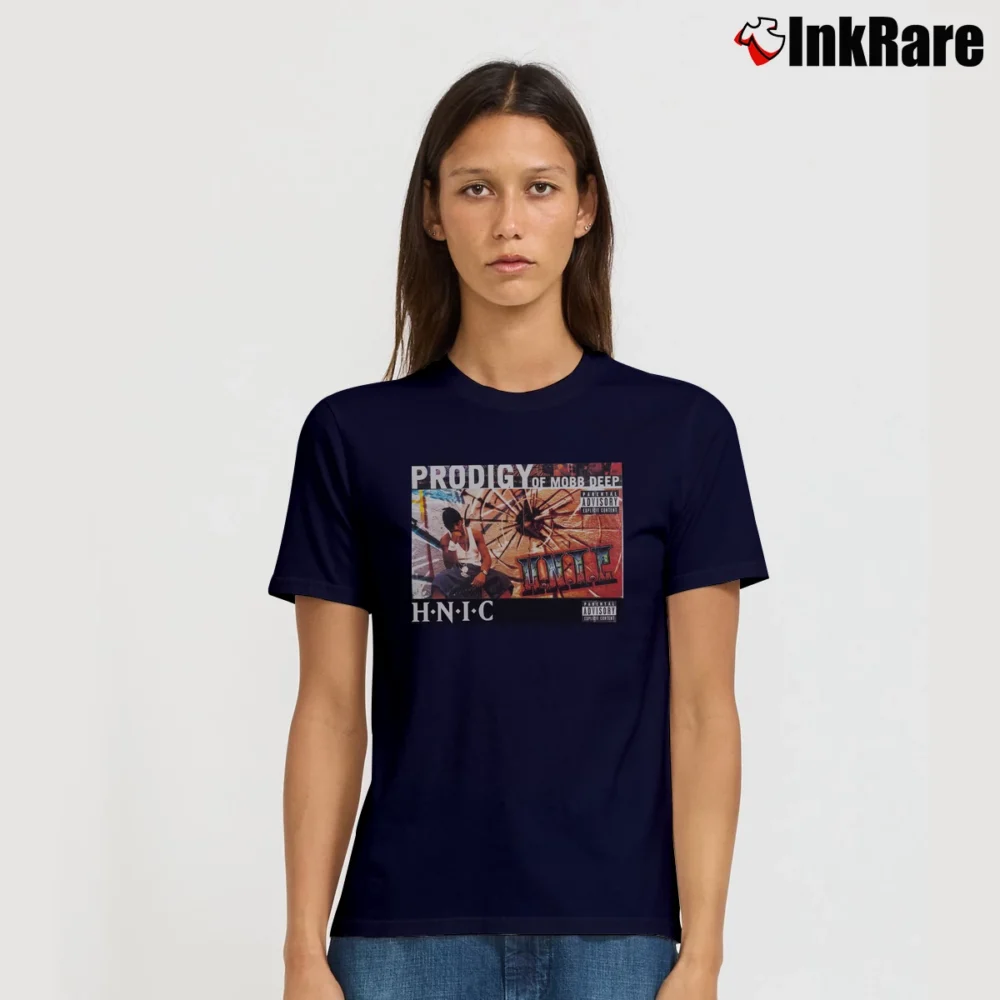 Women’s Prodigy Mobb Deep Hnic Hip Hop Rip Signature T-Shirt in navy | Soft, Flattering Fit