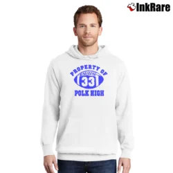 Men’s Property Of Polk High Al Bundy Pullover Hoodie in white | Cozy, Durable, Modern Fit