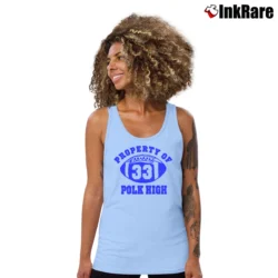 Women’s Property Of Polk High Al Bundy Tank Top in light blue | Lightweight, Movement-Friendly