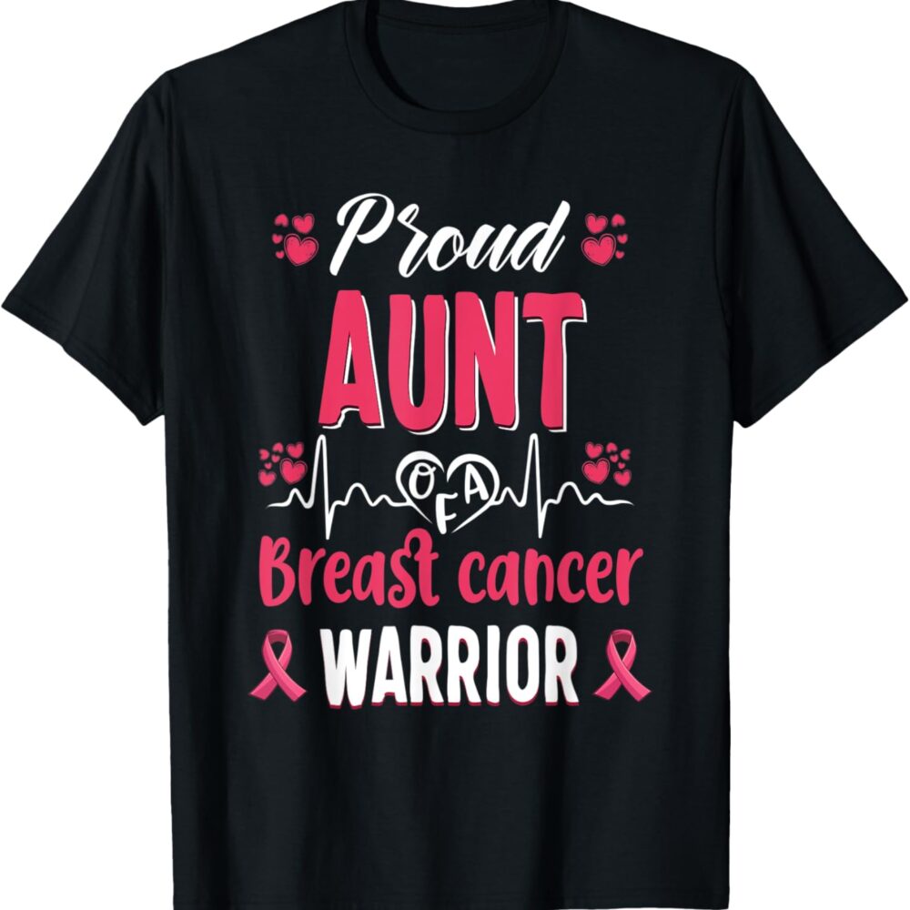 proud aunt breast cancer warrior awareness pink ribbon t shirt 12558 jpg