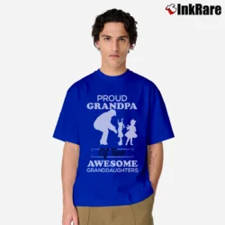 Men’s Proud Grandpa Of Two Awesome Granddaughters Classic T-Shirt in royal blue | Soft, Breathable Everyday Wear