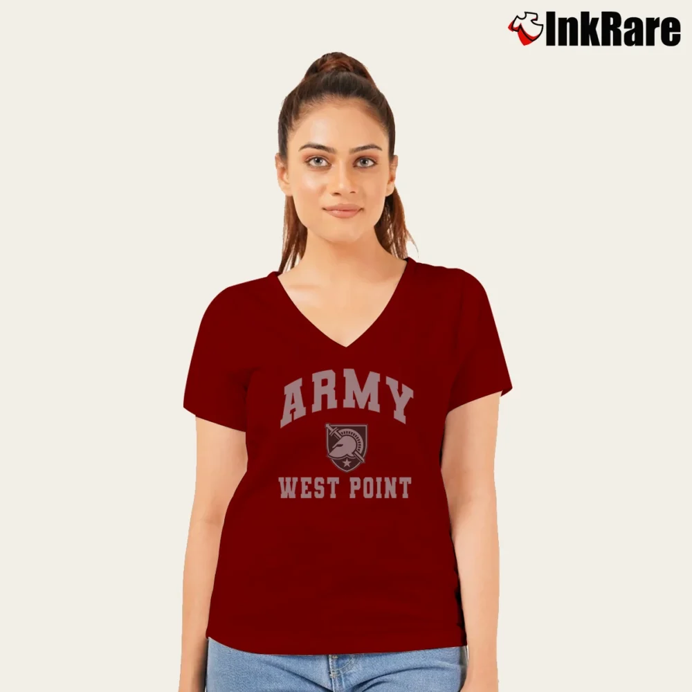 Women’s Proud West Point Family 1794 V-Neck Tee in maroon | Chic Neckline, Soft Texture