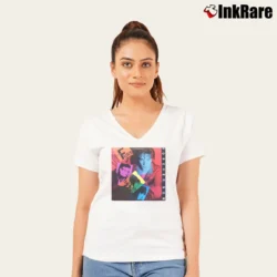 Women’s Psychedelic Furs 1982 Forever Now V-Neck Tee in white | Chic Neckline, Soft Texture