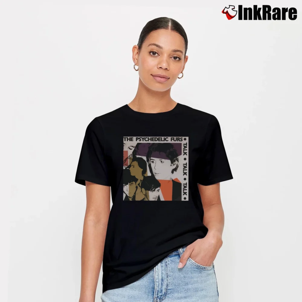 Women’s psychedelic furs talk talk talk new wave album Signature T-Shirt in black | Soft, Flattering Fit